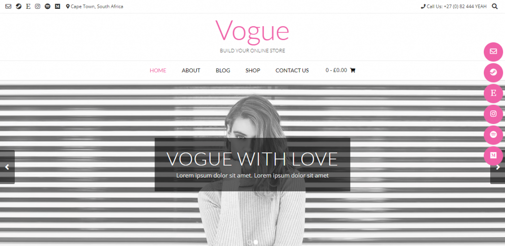 A demo of the Vogue WordPress theme