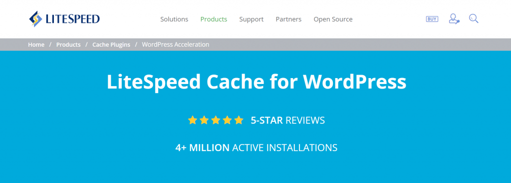 The LiteSpeed Cache for WordPress Products page