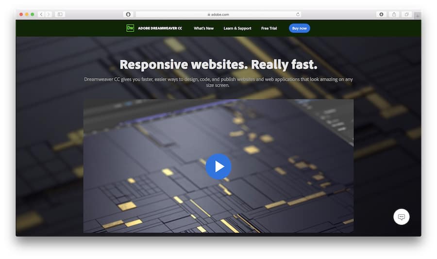 Adobe Dreamweaver CC Homepage