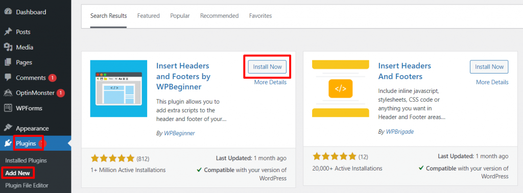 Install and activate Insert Headers and Footers plugin on your WordPress site.