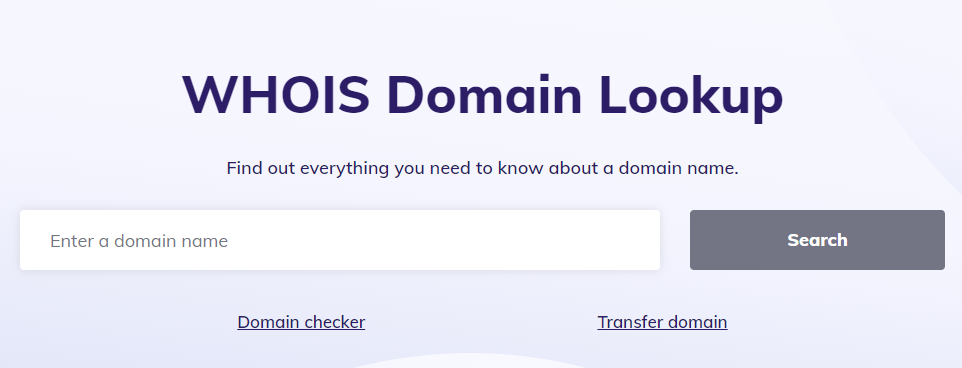 The Hostinger's Whois Domain Lookup tool