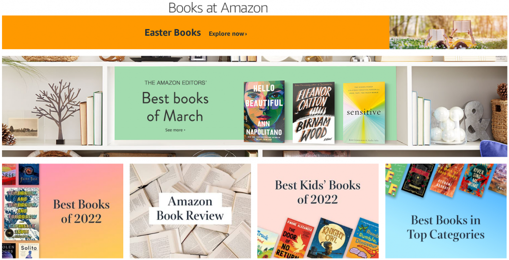  Choices of eBook categories on Amazon