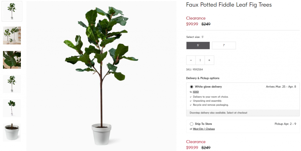 An example of handmade artificial plants for sale online
