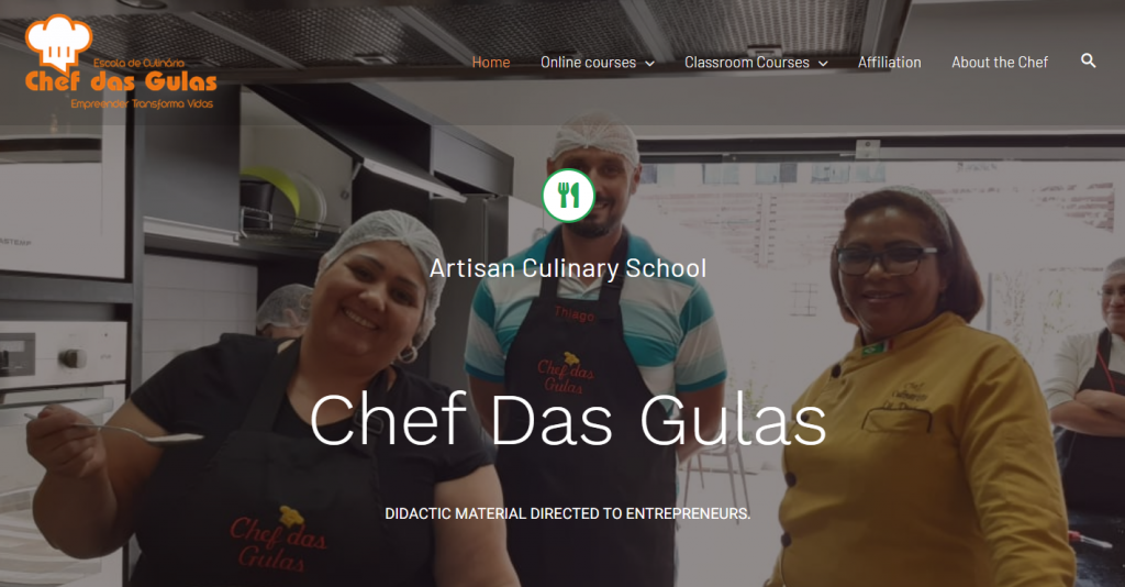 A Hostinger-powered online course website, Chef Das Gulas