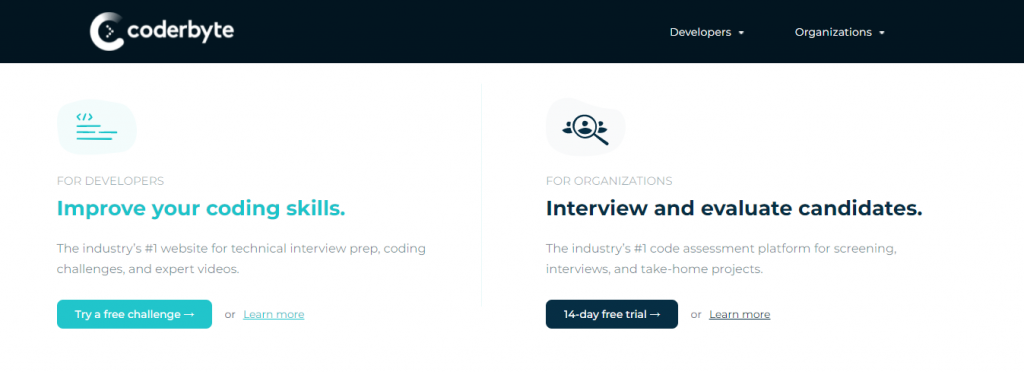 Coderbyte website homepage