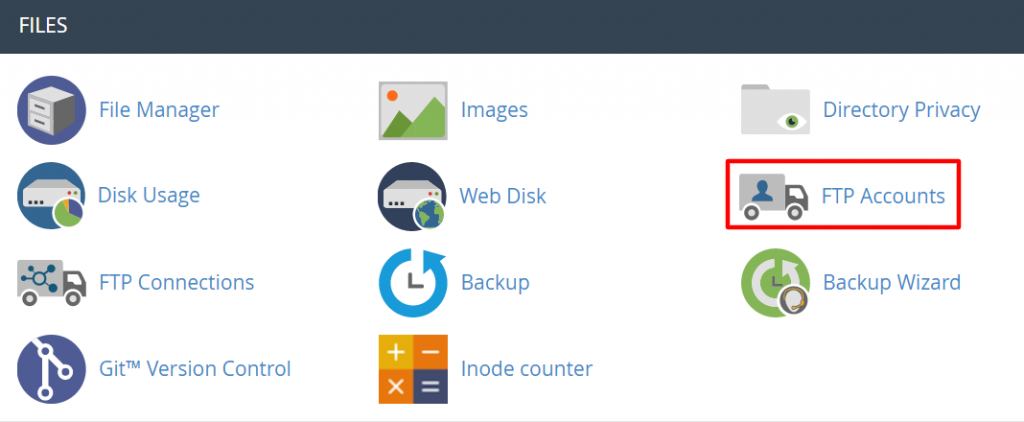FTP accounts on cPanel