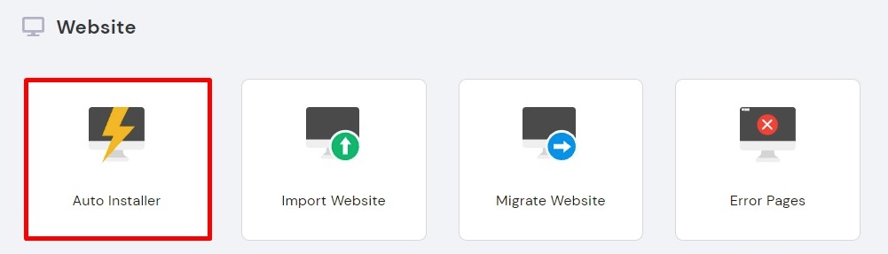 hPanel's website section