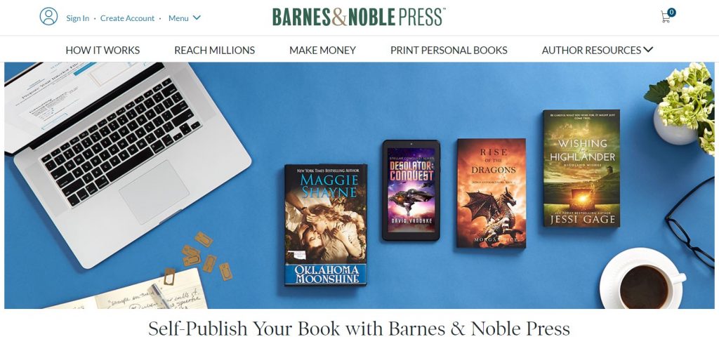 The Barnes and Noble Press subdomain of the Barnes and Noble website