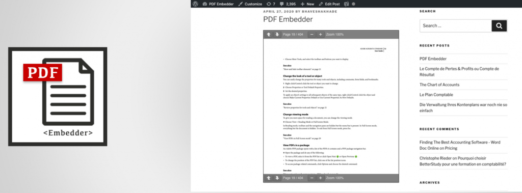 PDF Embedder: best plugin for embedding PDF files.