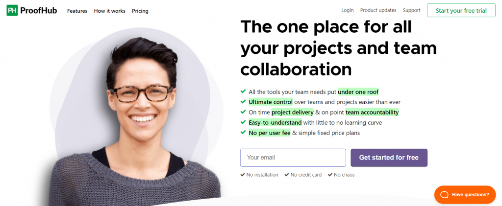 Project planning software ProofHub