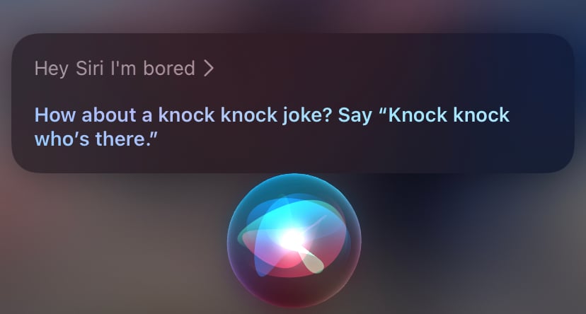 Siri tells a knock-knock joke