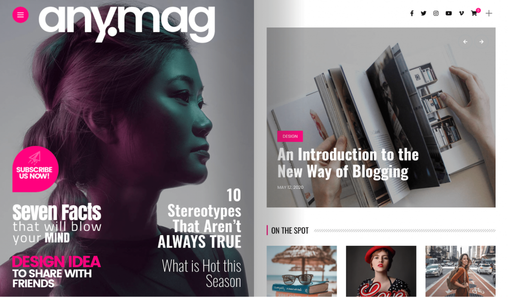 Anymag homepage