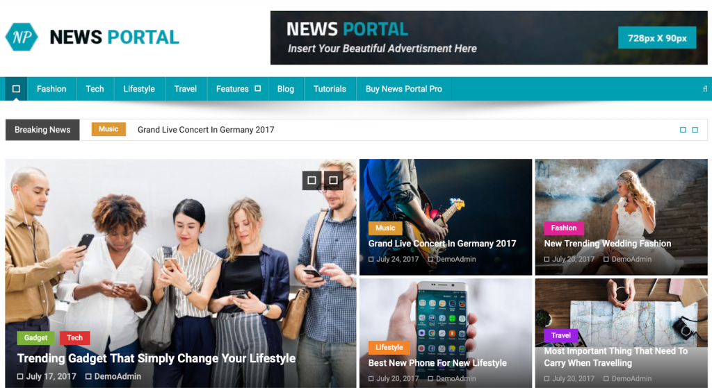 News Portal theme for news sites