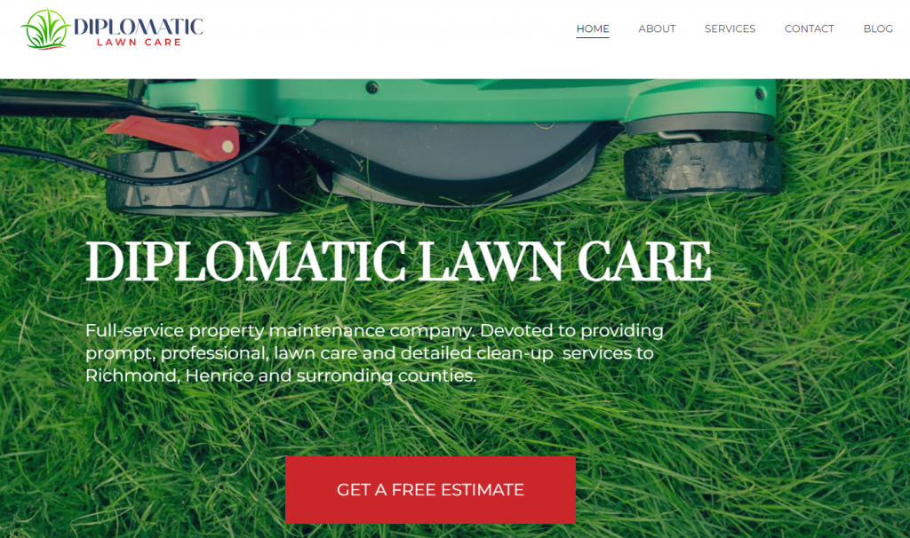 Diplomatic Lawn Care's homepage