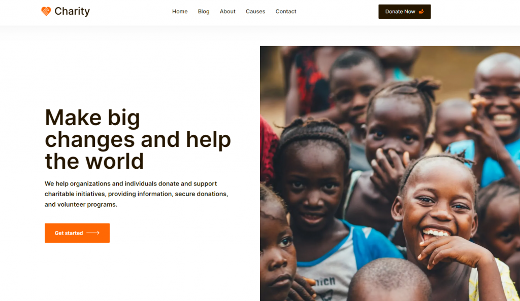 Charity by Sydney WordPress theme homepage