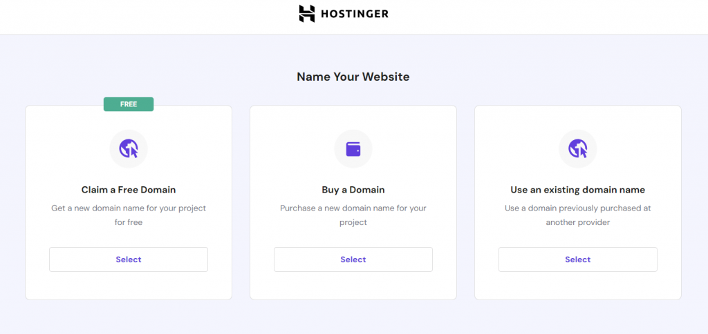 Claim a free domain from Hostinger hosting plan