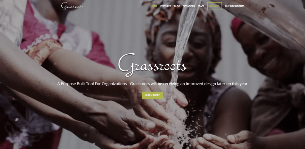 Grassroots WordPress theme homepage