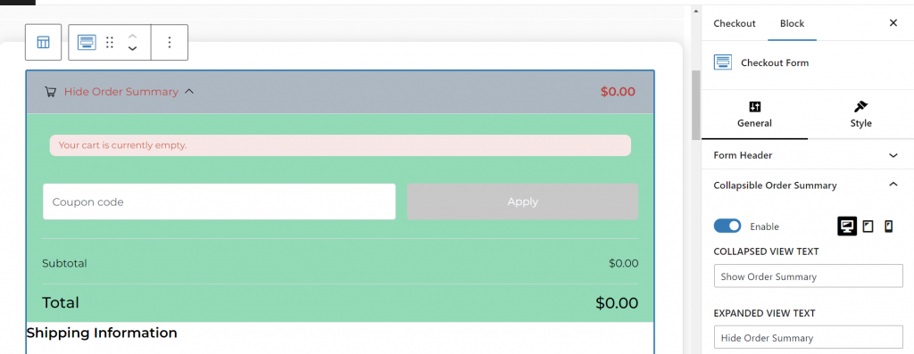The collapsible checkout review feature offered by FunnelKit Builder
