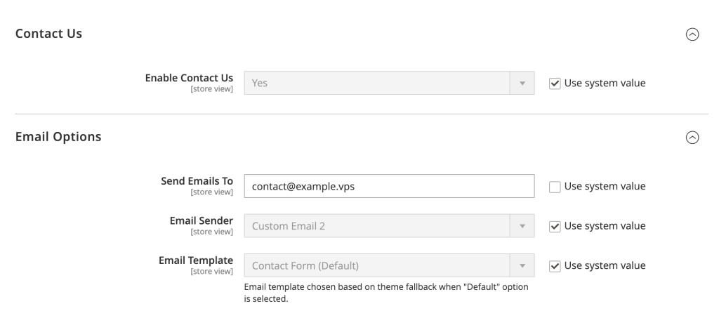 Enabling Contact Us page in Magento 2