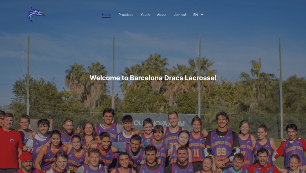 Barcelona Dracs Lacrosse landing page