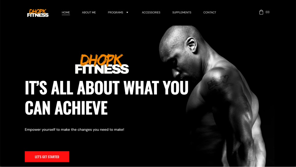 Dhopk Fitness landing page