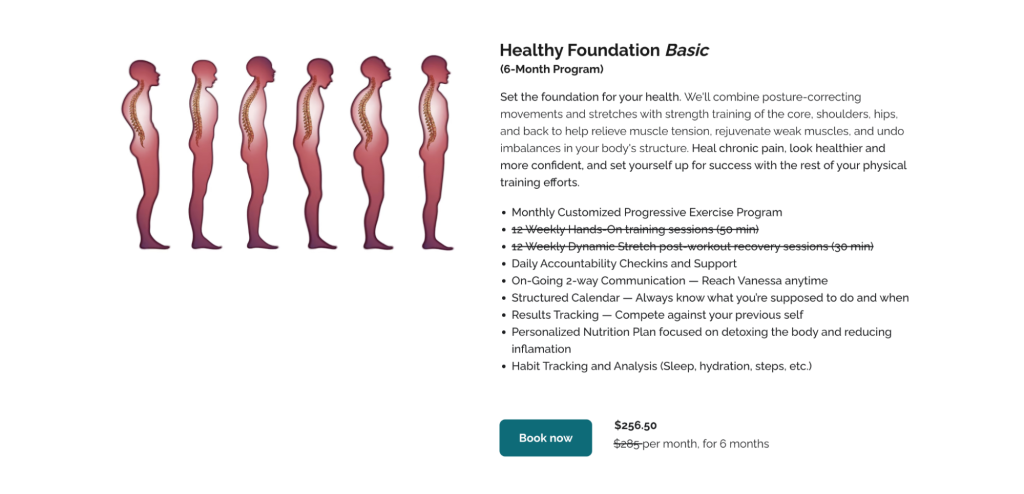 Heal U Fitness Healthy Foundation plan closeup