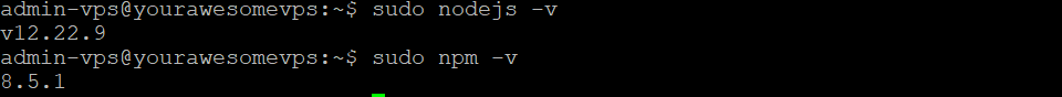 Command-line interface returns Node.js and NPM version numbers