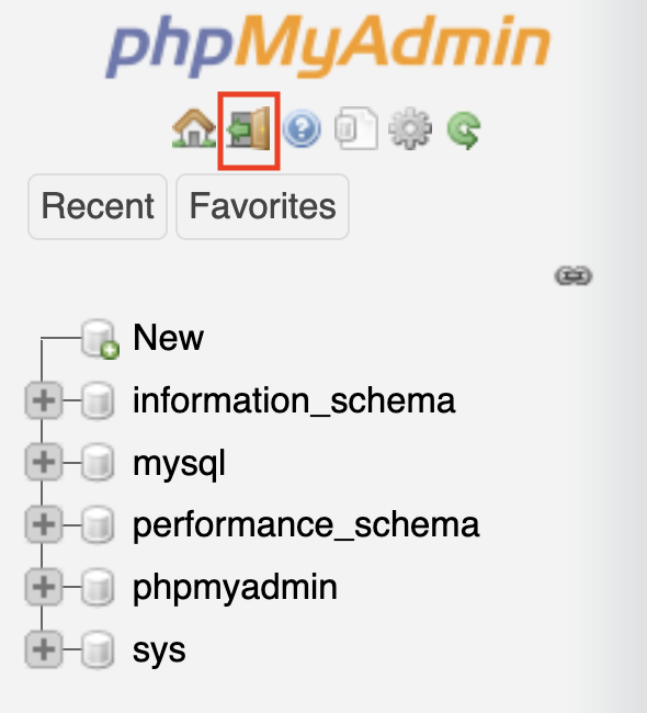 Logging out from phpMyAdmin
